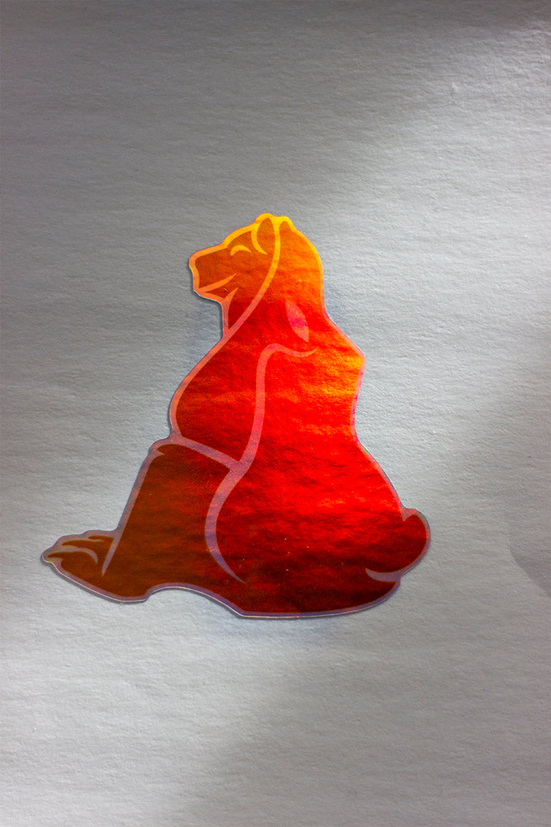 Pear Bear Logo Holographic Sticker