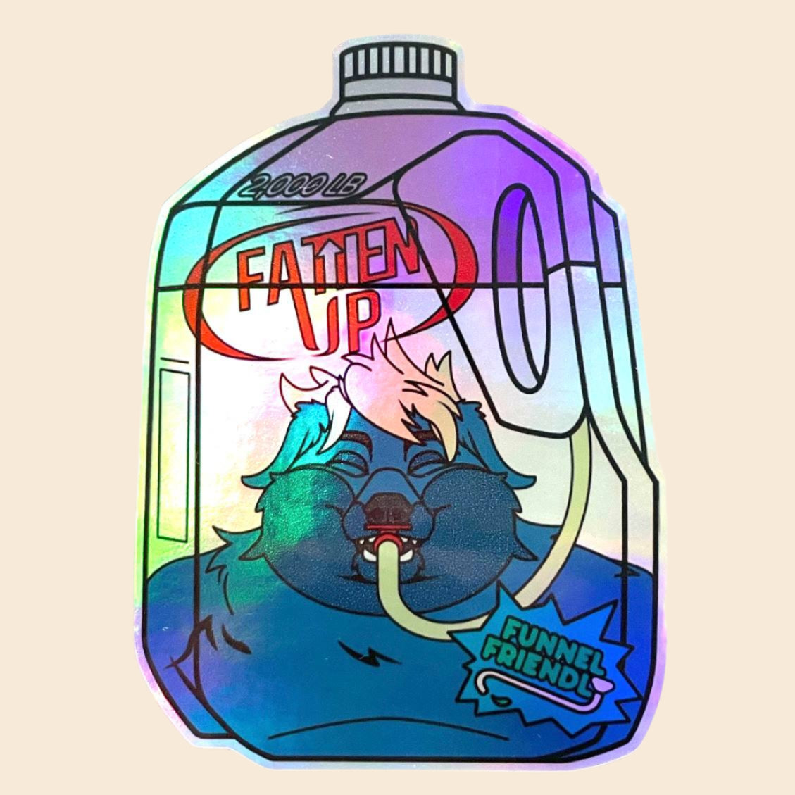 Fatten Up: 2,000lbs Holographic Sticker