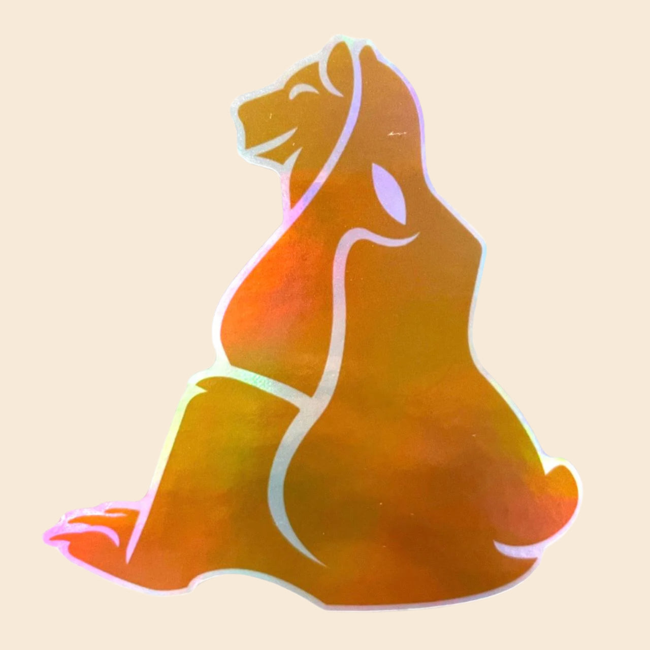 Pear Bear Logo Holographic Sticker
